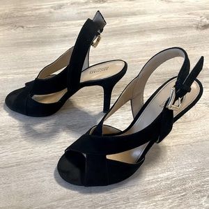 Michael Kors - Becky Sandal/Heel in Black Suede